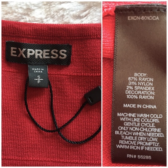 🎉HP🎉NWOT Express Red Bodycon Dress Size SP - Picture 7 of 9